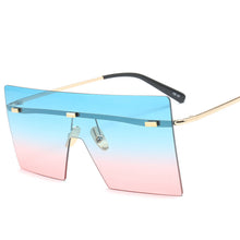 Load image into Gallery viewer, Brand Designer Oversized Rimless Sunglass For Women Mens 2023 Mirrored Flat Top Sun Glasses Gafas De Sol Sunglasses
