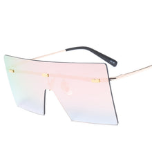 Load image into Gallery viewer, Brand Designer Oversized Rimless Sunglass For Women Mens 2023 Mirrored Flat Top Sun Glasses Gafas De Sol Sunglasses