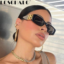 Load image into Gallery viewer, Brand Designer Rectangle Sunglasses Women Vintage Square Punk Sun Glasses Men Black Shades Retro Eyewear Eyeglasses UV400