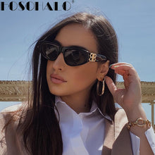 Load image into Gallery viewer, Brand Designer Rectangle Sunglasses Women Vintage Square Punk Sun Glasses Men Black Shades Retro Eyewear Eyeglasses UV400