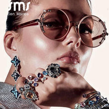 Load image into Gallery viewer, Brand Designer Round Sunglasses Women 2023 Vintage Black Oval Retro Sun Glasses Female Eyeglasses UV400 Oculos