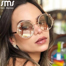 Load image into Gallery viewer, Brand Designer Round Sunglasses Women 2023 Vintage Black Oval Retro Sun Glasses Female Eyeglasses UV400 Oculos
