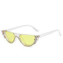 Load image into Gallery viewer, Brand Designer Small Half Frame Cat Eye Sunglasses Women Travel Retro Diamond Crystal Sun Glasses Sexy Ladies
