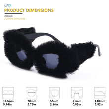 Load image into Gallery viewer, Brand Designer Sunglasses For Women Cat Eye Soft Fur Velvet Sun Glasses Ladies Handmade Plush Shades Female UV400