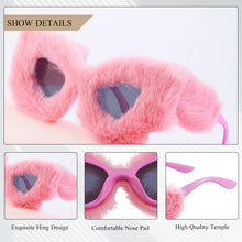 Load image into Gallery viewer, Brand Designer Sunglasses For Women Cat Eye Soft Fur Velvet Sun Glasses Ladies Handmade Plush Shades Female UV400