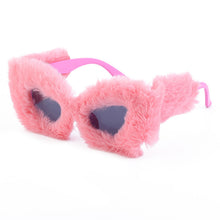 Load image into Gallery viewer, Brand Designer Sunglasses For Women Cat Eye Soft Fur Velvet Sun Glasses Ladies Handmade Plush Shades Female UV400