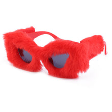 Load image into Gallery viewer, Brand Designer Sunglasses For Women Cat Eye Soft Fur Velvet Sun Glasses Ladies Handmade Plush Shades Female UV400