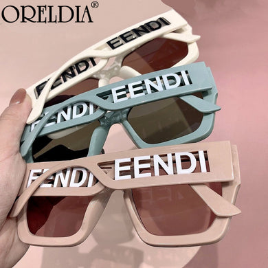 Brand Designer Sunglasses Women Square Gradient Lens Big Frame Retro Eyeglasses Eyewear UV400 De Sol Oculos