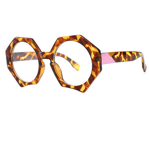 Glasses Woman Fashion Oversized Sexy Ladies Leopard Cat Eye Glasses Frames For Women Eyewear Sunglases