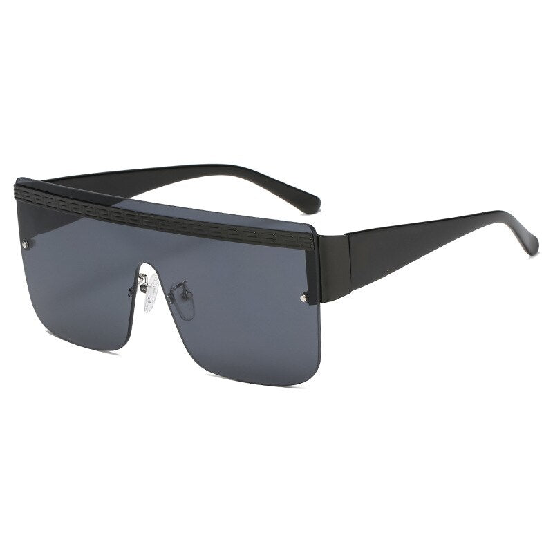 Brand Logo Sunglass For Men Designer Conjoined Square Gradient Lens Brand 2023 Mental Sunglasses  Eyewear UV400
