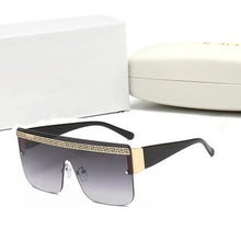 Carica l&#39;immagine nel visualizzatore di Gallery, Brand Logo Sunglass For Men Designer Conjoined Square Gradient Lens Brand 2023 Mental Sunglasses  Eyewear UV400