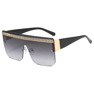 Brand Logo Sunglass For Men Designer Conjoined Square Gradient Lens Brand 2023 Mental Sunglasses  Eyewear UV400