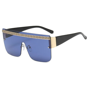 Brand Logo Sunglass For Men Designer Conjoined Square Gradient Lens Brand 2023 Mental Sunglasses  Eyewear UV400