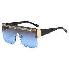 Load image into Gallery viewer, Brand Logo Sunglass For Men Medusa Design Conjoined Square Gradient Lens 2023 Mental Sunglasses Eyewear UV400