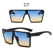 Carica l&#39;immagine nel visualizzatore di Gallery, Brand Oversize Square Sunglasses Women 2023 Designer One Piece Gradient Mirror Shades Big Flat Top Goggles