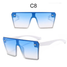Carica l&#39;immagine nel visualizzatore di Gallery, Brand Oversize Square Sunglasses Women 2023 Designer One Piece Gradient Mirror Shades Big Flat Top Goggles