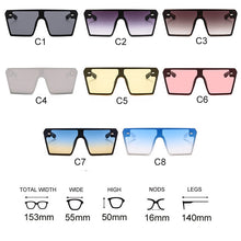 Carica l&#39;immagine nel visualizzatore di Gallery, Brand Oversize Square Sunglasses Women 2023 Designer One Piece Gradient Mirror Shades Big Flat Top Goggles