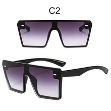 Carica l&#39;immagine nel visualizzatore di Gallery, Brand Oversize Square Sunglasses Women 2023 Designer One Piece Gradient Mirror Shades Big Flat Top Goggles