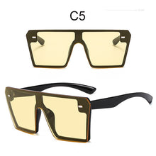 Carica l&#39;immagine nel visualizzatore di Gallery, Brand Oversize Square Sunglasses Women 2023 Designer One Piece Gradient Mirror Shades Big Flat Top Goggles