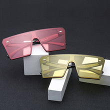 Carica l&#39;immagine nel visualizzatore di Gallery, Brand Oversize Square Sunglasses Women 2023 Designer One Piece Gradient Mirror Shades Big Flat Top Goggles
