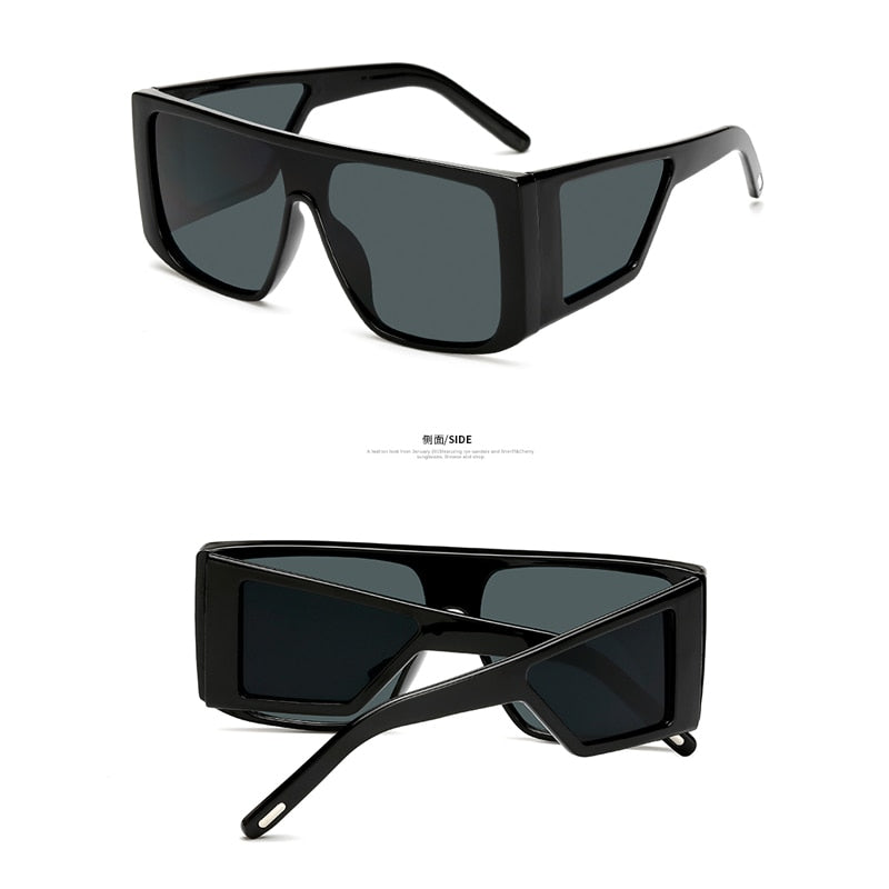 Brand Oversized Shield sunglasses for men square big frame sun glasses women 2023 windproof Cool Black Shield Eyewear