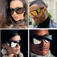 Load image into Gallery viewer, Brand Oversized Shield sunglasses for men square big frame sun glasses women 2023 windproof Cool Black Shield Eyewear