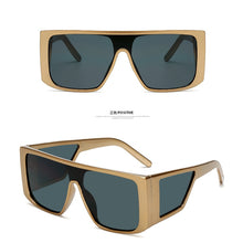 Load image into Gallery viewer, Brand Oversized Shield sunglasses for men square big frame sun glasses women 2023 windproof Cool Black Shield Eyewear