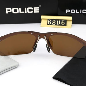 Brand POLICE Men's Brand Designer Pilot Sunglasses Outdoor Cycling Men Driving Polarized Glasses UV400 Sun Glass 6806