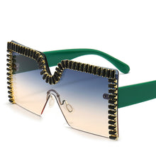 Load image into Gallery viewer, Brand Rhinestone Sunglasses 2023 Women Square Rimless Diamond Sun Glases Female Flat Top Eyewear Eyeglasses UV400