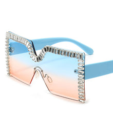 Load image into Gallery viewer, Brand Rhinestone Sunglasses 2023 Women Square Rimless Diamond Sun Glases Female Flat Top Eyewear Eyeglasses UV400
