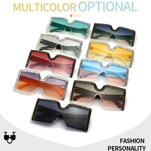 Load image into Gallery viewer, Brand Rhinestone Sunglasses 2023 Women Square Rimless Diamond Sun Glases Female Flat Top Eyewear Eyeglasses UV400
