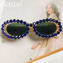 Load image into Gallery viewer, Brand Rhinestone Sunglasses Women Men Wrap Diamond Glasses Shades Eyewear Female Big Frames Eyeglasses UV400