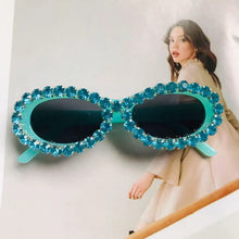 Load image into Gallery viewer, Brand Rhinestone Sunglasses Women Men Wrap Diamond Glasses Shades Eyewear Female Big Frames Eyeglasses UV400