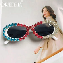 Load image into Gallery viewer, Brand Rhinestone Sunglasses Women Men Wrap Diamond Glasses Shades Eyewear Female Big Frames Eyeglasses UV400