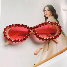 Load image into Gallery viewer, Brand Rhinestone Sunglasses Women Men Wrap Diamond Glasses Shades Eyewear Female Big Frames Eyeglasses UV400