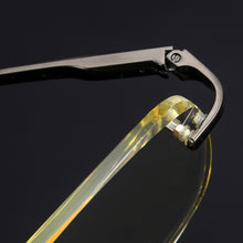 Load image into Gallery viewer, Brand Rimless Glass Sunglasses Man Woman Acetate Frame Natural Crystal Stone Lens Yellow Glasses Goggles Man Oculos