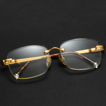 Load image into Gallery viewer, Brand Rimless Glass Sunglasses Man Woman Acetate Frame Natural Crystal Stone Lens Yellow Glasses Goggles Man Oculos