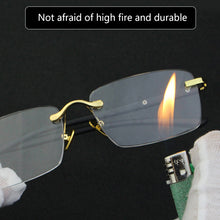 Load image into Gallery viewer, Brand Rimless Glass Sunglasses Man Woman Acetate Frame Natural Crystal Stone Lens Yellow Glasses Goggles Man Oculos