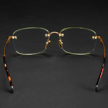 Load image into Gallery viewer, Brand Rimless Glass Sunglasses Man Woman Acetate Frame Natural Crystal Stone Lens Yellow Glasses Goggles Man Oculos