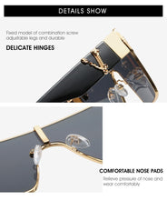 Load image into Gallery viewer, Brand Sunglass for Men Designer Conjoined square Gradient lens Brand 2022 Mental Sunglasses Glasses  Glasses 10086
