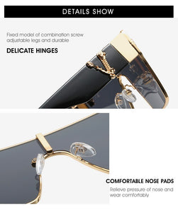 Brand Sunglass for Men Designer Conjoined square Gradient lens Brand 2022 Mental Sunglasses Glasses  Glasses 10086