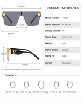 Load image into Gallery viewer, Brand Sunglass for Men Designer Conjoined square Gradient lens Brand 2022 Mental Sunglasses Glasses  Glasses 10086