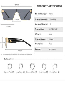 Brand Sunglass for Men Designer Conjoined square Gradient lens Brand 2022 Mental Sunglasses Glasses  Glasses 10086
