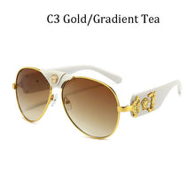 Load image into Gallery viewer, Brand Sunglass for Men Designer Conjoined square Gradient lens Brand 2022 Mental Sunglasses Glasses  Glasses 10086
