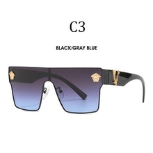 Load image into Gallery viewer, Brand Sunglass for Men Designer Conjoined square Gradient lens Brand 2022 Mental Sunglasses Glasses  Glasses 10086