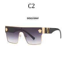 Load image into Gallery viewer, Brand Sunglass for Men Designer Conjoined square Gradient lens Brand 2022 Mental Sunglasses Glasses  Glasses 10086