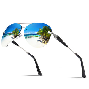 Brand Sunglasses Men Polarized Driving Coating Glasses Metal Rimless Sun glasses For Men Gafas De Sol Hombre