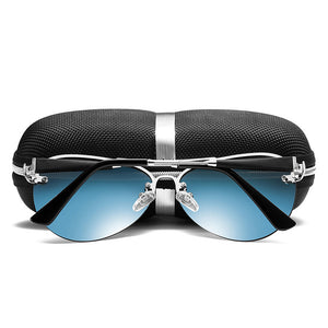 Brand Sunglasses Men Polarized Driving Coating Glasses Metal Rimless Sun glasses For Men Gafas De Sol Hombre