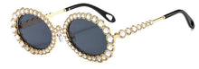 Load image into Gallery viewer, Brand Women Rhinestone Transparent Glasses 90s Retro Round Clear Len Sunglasses Men Glimmering Metal Oval Crystal Eyewear