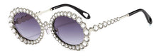 Load image into Gallery viewer, Brand Women Rhinestone Transparent Glasses 90s Retro Round Clear Len Sunglasses Men Glimmering Metal Oval Crystal Eyewear